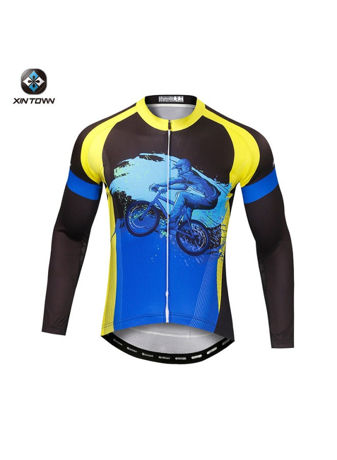 Xingheng Autumn Cycling Clothing Bridge Shadow Men's New Moisture-wicking Cycling Jersey And Pants Printed Cycling Long Top