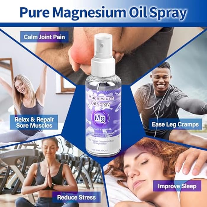 CHAMEX Magnesium Oil Spray, 60Ml 100% Pure Organic Magnesium Oil Spray Skin & Body Extra Strength, Magical Magnesium Skin for Feet, Sleep, Relax, Easy to Absorb and Use - Image 3