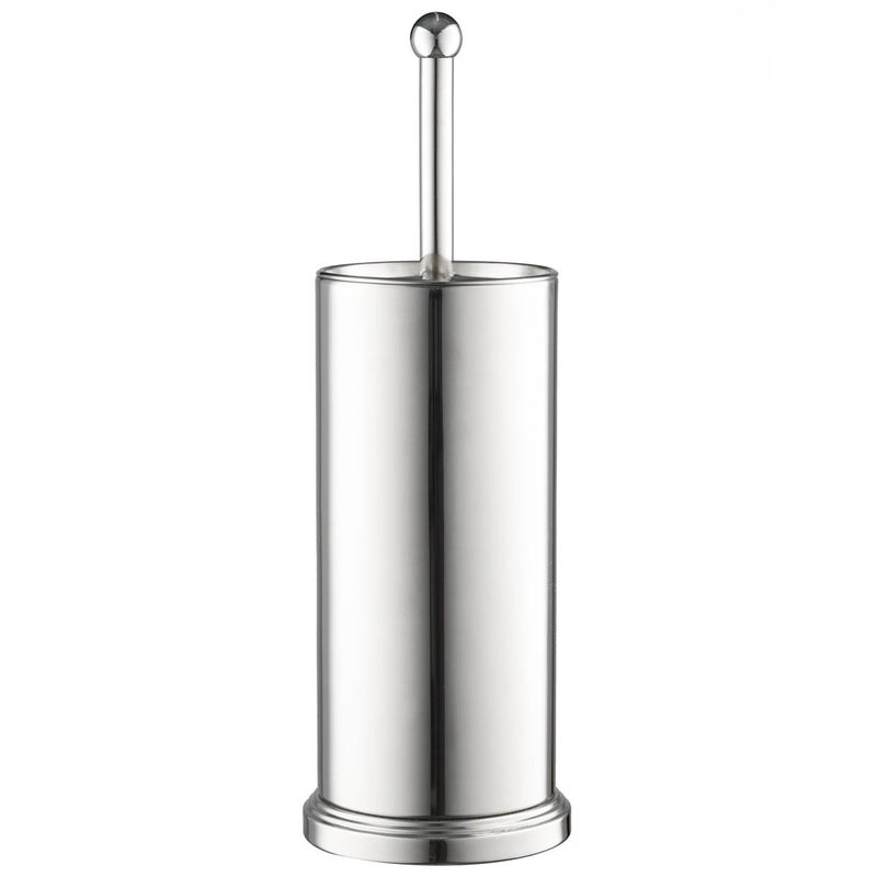 Home-it Toilet Bowl Brush and Holder Set - Chrome Tall Toilet Bowl Cleaner Brush with Lid, Great Bathroom Toilet Scrubber Brush - Image 2