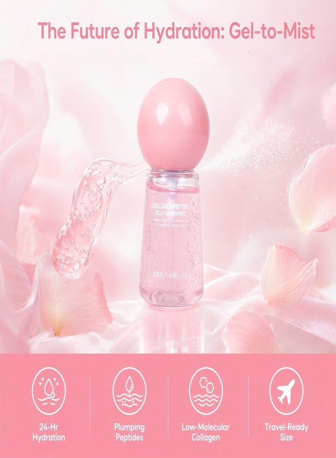 Aikertec Collagen Peptides Jelly Serum Mist, Hydrating Face Mist, Sprayable Hydrogel Moisturizer, For Dewy, Smooth, Radiant Skin, Korean Travel Size Gift for Women, Self Care Essentials, 1.69 fl oz - Image 3