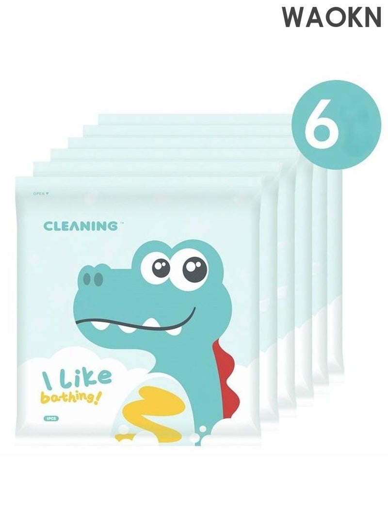 WAOKN 6 Pack Disposable Bath Towels,Soft Bath Bath Wipes,Portable Breathable Thick Bath Cloths,Bathroom Shower Body Towel For Travel Hotel Business Trip Camping,Large Size 140x70cm,White - Image 1