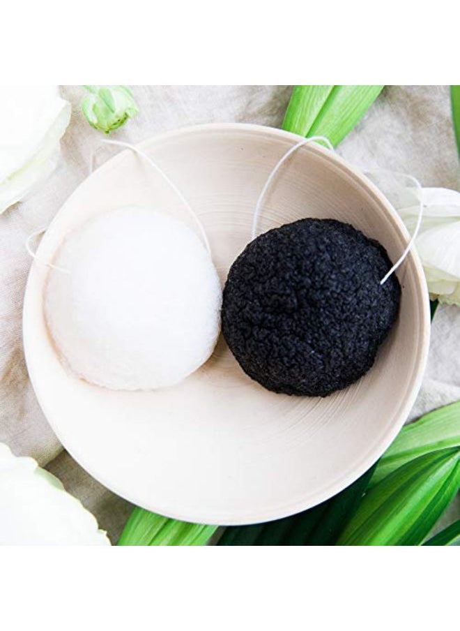 2 Pack Of Natural Facial Sponges For Gentle Cleansing And Face Exfoliating Loofah For Use With Wash, Cleanser Or Oil To Clean Skin (1 White Natural, 1 Black Charcoal) - pzsku/ZF4074C0E344048498A22Z/45/_/1646065709/15b171cf-7413-4707-adf5-7132ead25b12