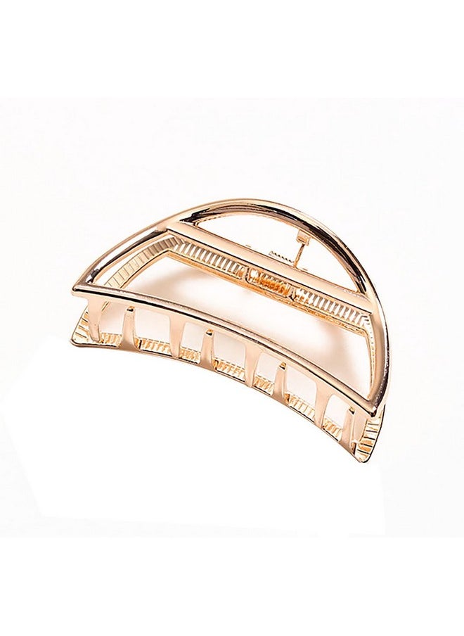 Fodattm Vintage Metal Hair Claw Hair Jaw Clips Hair Clamp Accessories For Women (Semicircle Rose Gold)  - Image 1