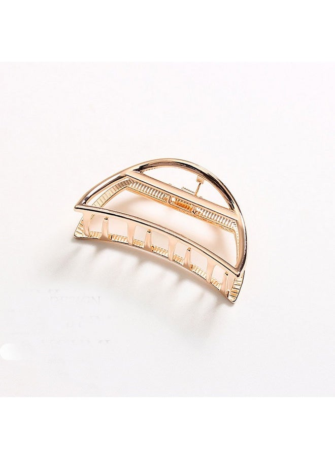 Fodattm Vintage Metal Hair Claw Hair Jaw Clips Hair Clamp Accessories For Women (Semicircle Rose Gold)  - Image 2