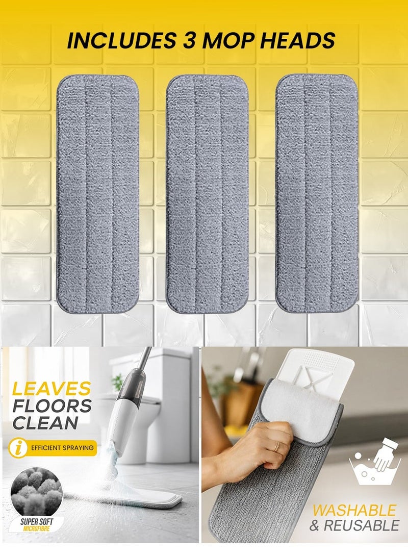 Deerma Spray Mop and Floor Mop with 3 Pieces Washable Microfiber Pads-Cleaning Mop with 350ML Refillable Water Tank 360° Rotating Mops for Home and Kitchen TB500- White - Image 2