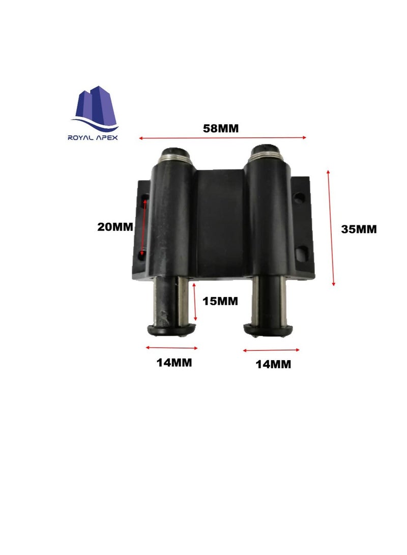 Magnetic Door Catcher Cabinet Closet Catches with SS Screws for Home Kitchen Bathroom Office Furniture (Double Black, Pack of 2) - Image 2