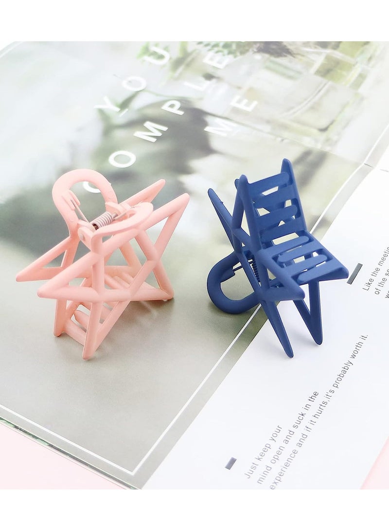 Excefore Hair Claw Clips for Women, 6 Pcs Large Hollow Star Hair Clips for Thick Hair, 2.9Inch Star Hair Jaw Clamp Non-Slip Hair Catch Barrettes Jaw Clamps for Women Girls Hair Accessories, Hair Styling Gift - Image 3
