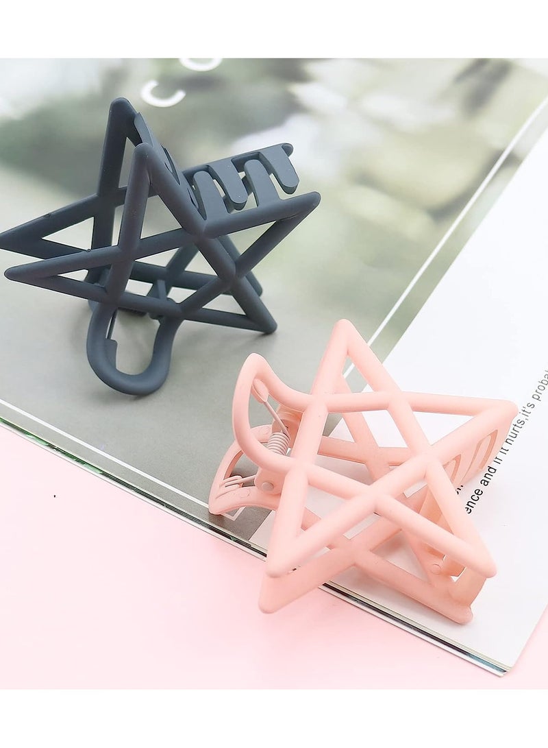 Excefore Hair Claw Clips for Women, 6 Pcs Large Hollow Star Hair Clips for Thick Hair, 2.9Inch Star Hair Jaw Clamp Non-Slip Hair Catch Barrettes Jaw Clamps for Women Girls Hair Accessories, Hair Styling Gift - Image 4