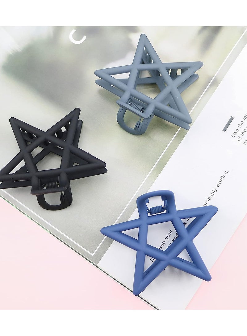 Excefore Hair Claw Clips for Women, 6 Pcs Large Hollow Star Hair Clips for Thick Hair, 2.9Inch Star Hair Jaw Clamp Non-Slip Hair Catch Barrettes Jaw Clamps for Women Girls Hair Accessories, Hair Styling Gift - Image 5