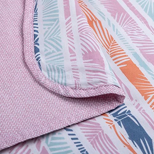 Wakefit Dohar Single Bed | 100% Cotton Blanket for Single Size Bed, Quilt | 110 GSM | Reverisible AC Blanket | 90x56 Inches - Tropica Peach - Image 3