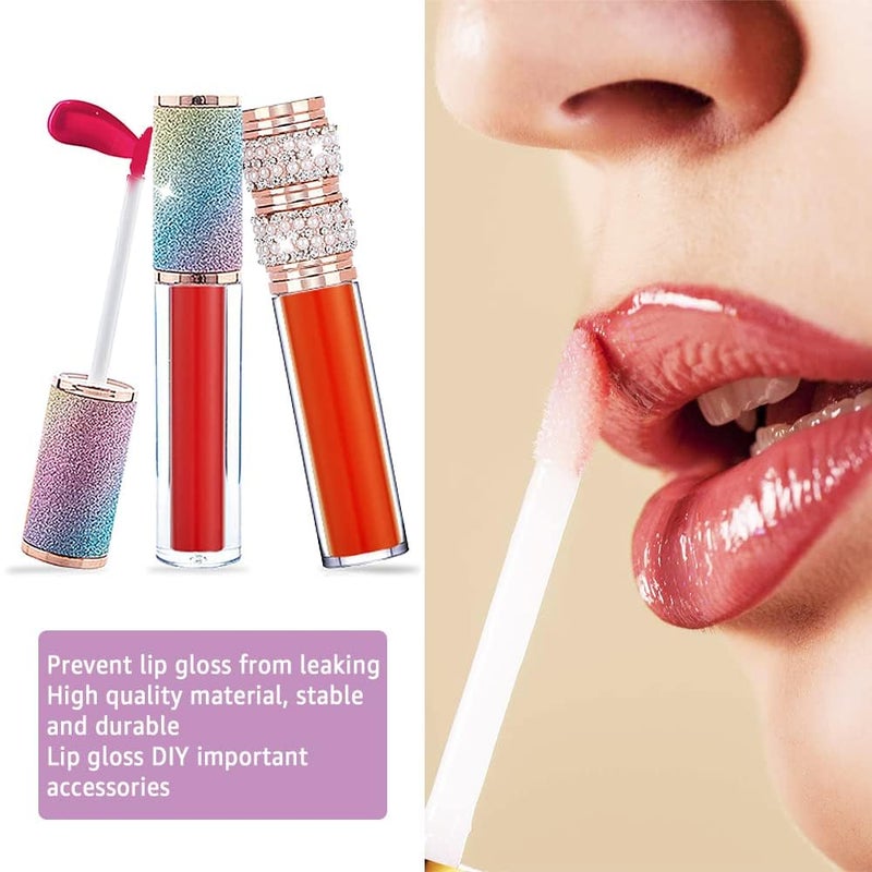 AMORIX 6pcs Lip Gloss Tubes with Wand 5ml Empty Rhinestone Lip Gloss Containers Cute Lipgloss Bottles Crystal Lip Gloss Supplies Kit with Syringe for DIY Lip Gloss Base - Image 5