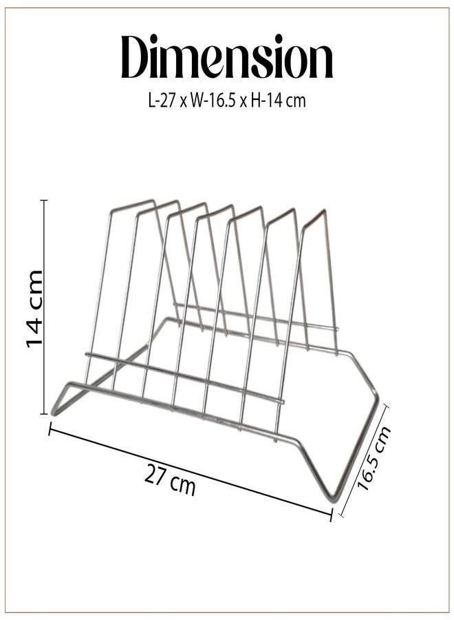 Go Hooked Stainless Steel Plate Stand for Kitchen Cabinet Storage | 6 Slot Plate Rack Organizer Pack of 2 | Steel Dish Plate Holder Stand | Vertical Plate Organizer Rack for Kitchen Countertop - Image 3