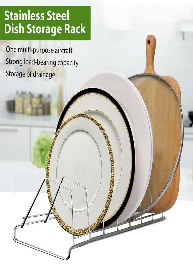 Go Hooked Stainless Steel Plate Stand for Kitchen Cabinet Storage | 6 Slot Plate Rack Organizer Pack of 2 | Steel Dish Plate Holder Stand | Vertical Plate Organizer Rack for Kitchen Countertop - Image 5