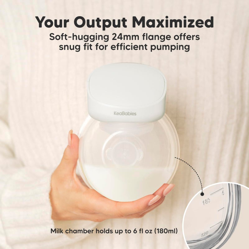 KeaBabies Breast Pump Hands Free, Wireless Breast Pump Wearable - Double Electric Breast Pumps Portable, On The Go Automatic Baby Breastfeeding Milk Pump Machine, 24mm Flange, Pulse S10 Pro (Zen) - Image 4