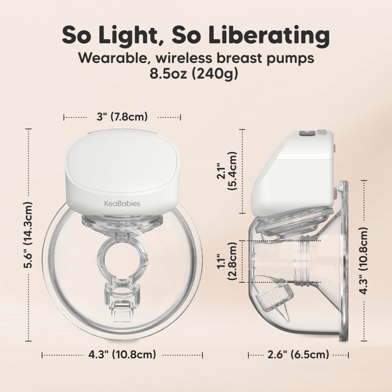 KeaBabies Breast Pump Hands Free, Wireless Breast Pump Wearable - Double Electric Breast Pumps Portable, On The Go Automatic Baby Breastfeeding Milk Pump Machine, 24mm Flange, Pulse S10 Pro (Zen) - Image 3