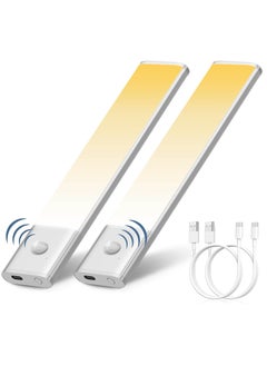 General LED Motion Sensor Closet Lights 3-Color Dimming LED Rechargeable Under Cabinet Night Light Slim Magnetic Closet Light Wireless Light for Kitchen Staircase Wardrobe Study Light  - Image 1