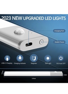 General LED Motion Sensor Closet Lights 3-Color Dimming LED Rechargeable Under Cabinet Night Light Slim Magnetic Closet Light Wireless Light for Kitchen Staircase Wardrobe Study Light  - Image 2