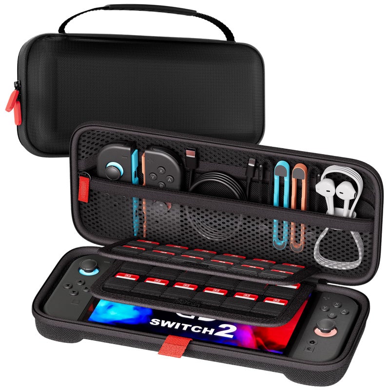 ProCase Carrying Case for Nintendo Switch 2 (2025) with 24 Game Card Slots, Hard Portable Travel Case Storage Bag Protective Pouch for 2025 Nintendo Switch 2 Console & Accessories -Black - Image 1
