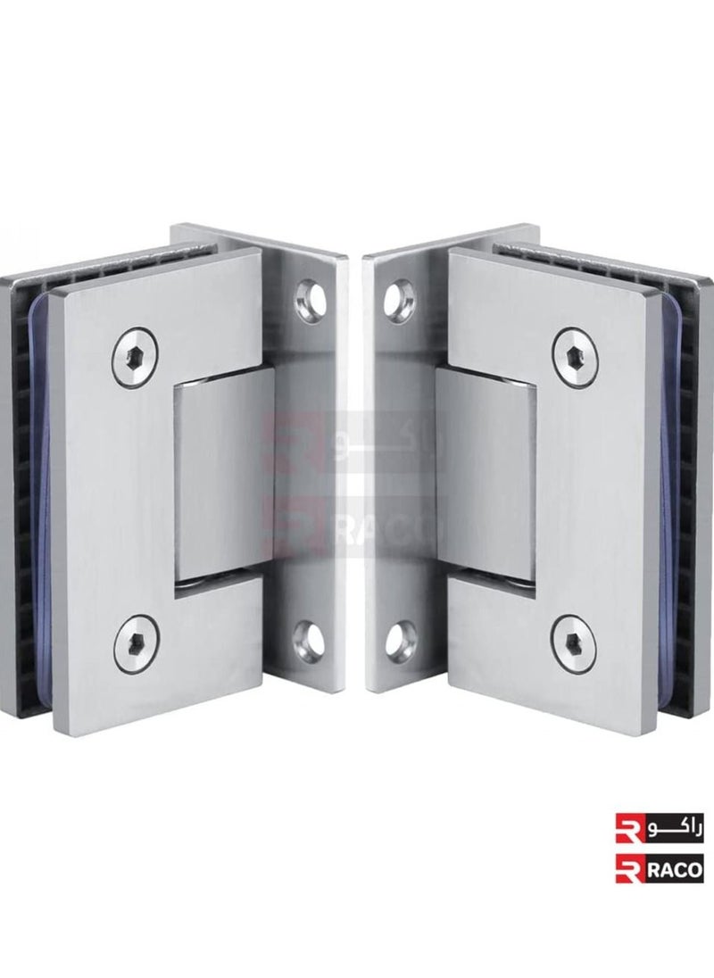 RACO RACO Stainless Steel Heavy Duty 90 Degree Frameless Glass Door Cupboard Showcase Cabinet Clamp Glass Shower Doors Hinge Wall-to-Glass, Polished Chrome PACK OF 2.  - Image 4