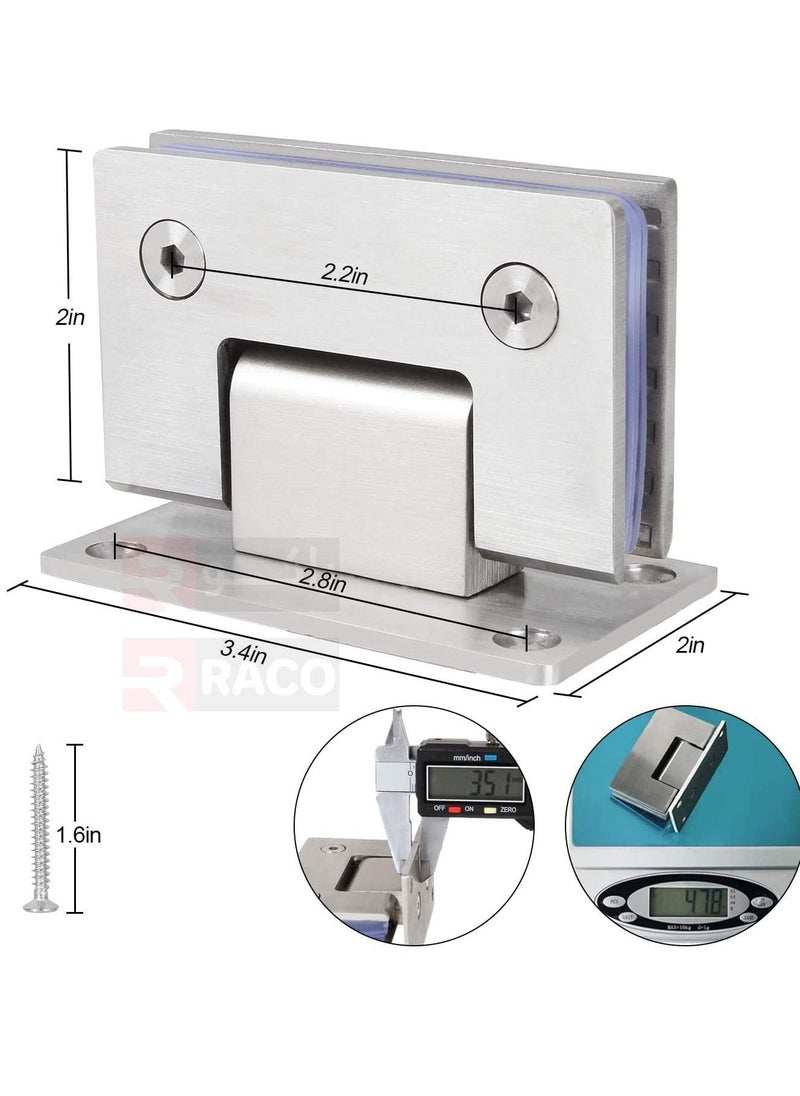 RACO RACO Stainless Steel Heavy Duty 90 Degree Frameless Glass Door Cupboard Showcase Cabinet Clamp Glass Shower Doors Hinge Wall-to-Glass, Polished Chrome PACK OF 2.  - Image 2