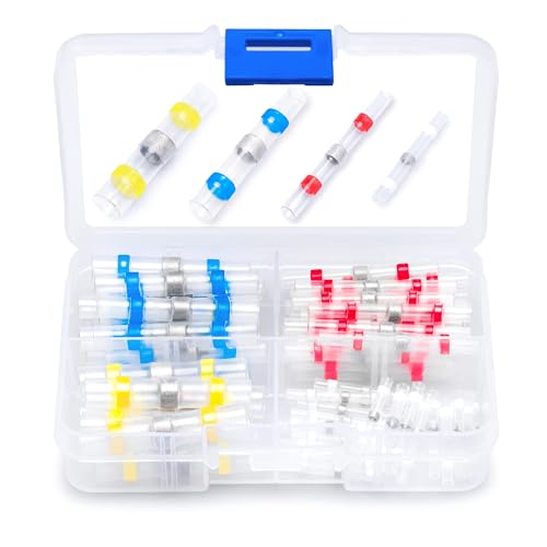 Wirefy 50 PCS Solder Seal Wire Connectors Kit - Heat Shrink Solder Butt Connectors - Resistant Solder Sleeves - Self Soldering Wire Connectors - Set 26-10 AWG - Image 1