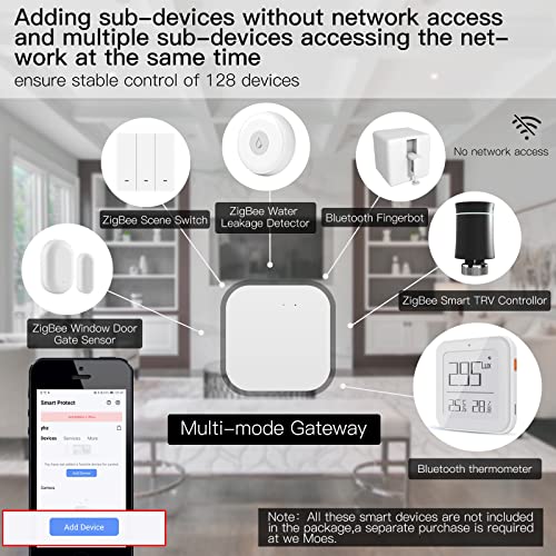 MOES ZigBee 30 Bluetooth Mesh Hub Only Support Tuya Device Work with Smart Life App Intelligent Bridge Wired Smart Home Gateway Voice Control via Alexa Google Home 24GHz WiFi - Image 3