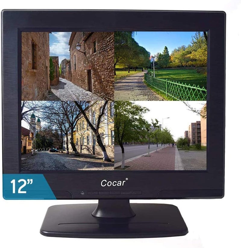Cocar CCTV Monitor, 12 inch LCD Security Monitor HDMI VGA AV & BNC 4:3 HD Computer Display LCD Screen with 2 Built-in Speakers USB Drive Player for Home/Store Surveillance Camera STB PC ﻿ - Image 1