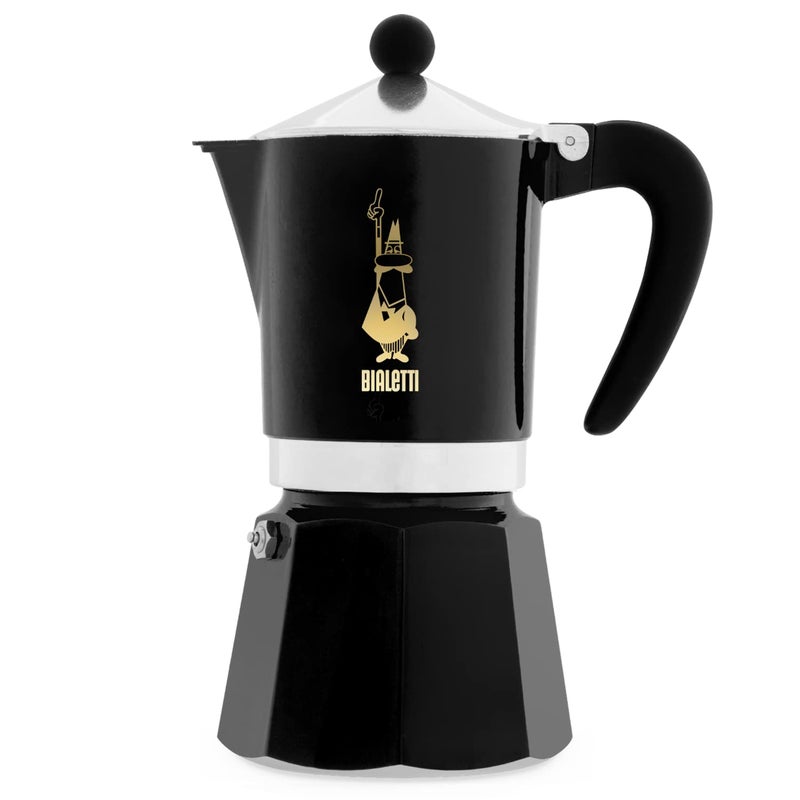 Bialetti Limited Edition Caffe Mercanti Black Oro 6 Cups - Italian Stovetop Moka Pot - Image 1