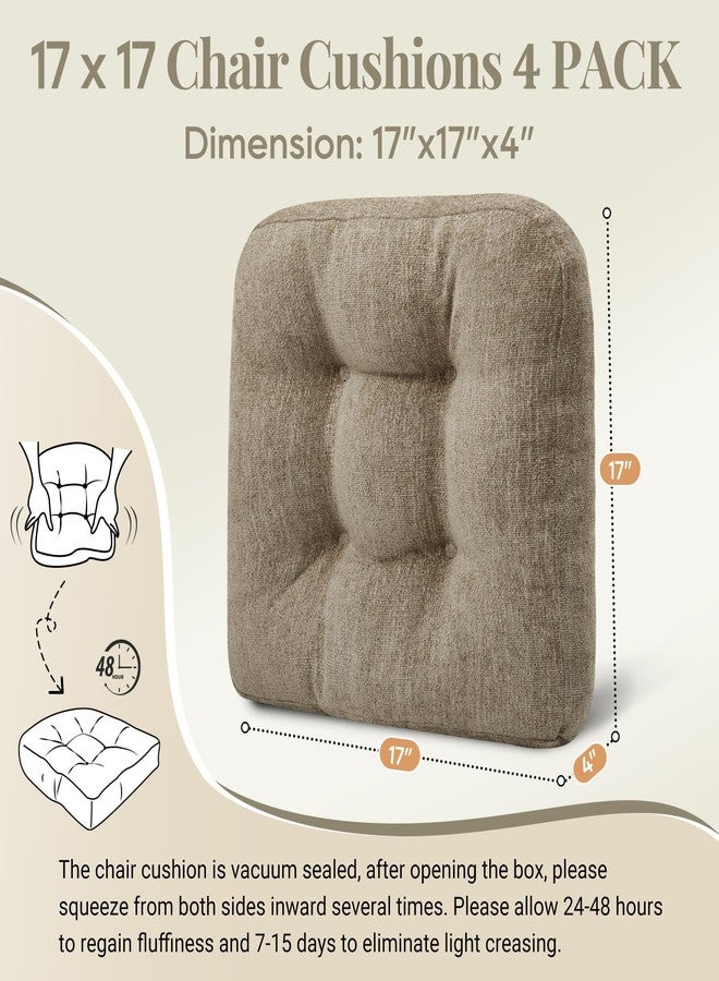 Basic Beyond Tufted Chair Cushions,17"x17" Square Corner,Khaki - Image 2