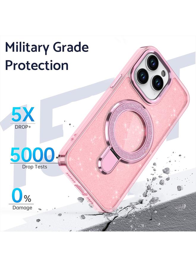 S-TOP Case For iPhone 15 Plus Glitter Ring Holder MagSafe Phone Case - Image 2