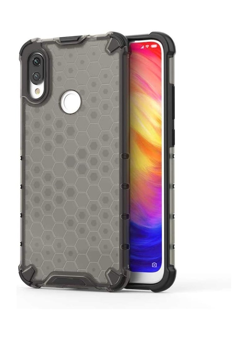 Case Cover Honeycomb Case Shockproof Camera Protection Cover Compatible with Redmi Note 7 / Note 7 Pro (Gray)
