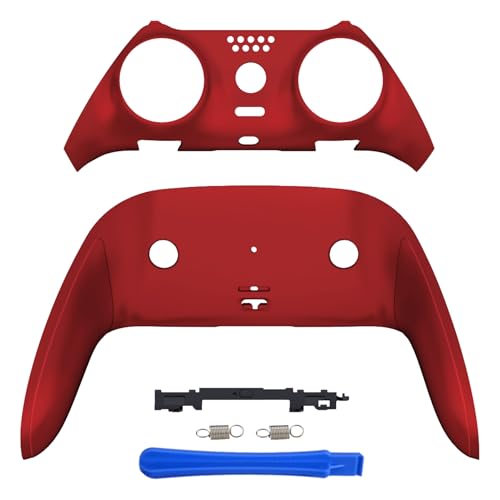 eXtremeRate Top Bottom Decorative Trim Shell Compatible with ps5 Edge Controller DIY Replacement Front Back Clip Shell, Custom Scarlet Red Plates Cover Compatible with ps5 Edge Controller - Image 1