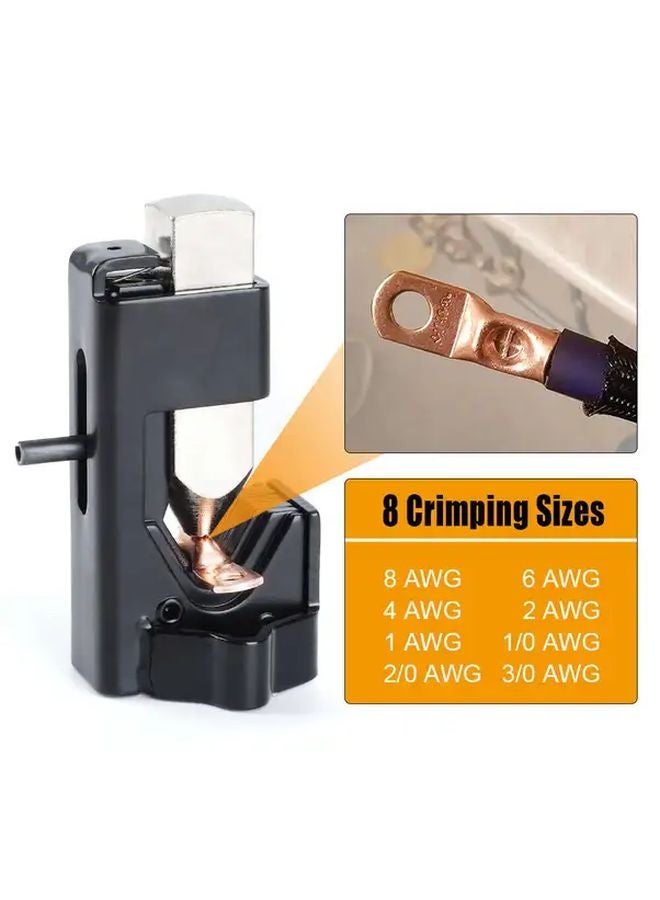 Black Cable Hammer Crimper Tool for 16 to 3 0 Gauge AWG Wire Terminal Welding - Image 1