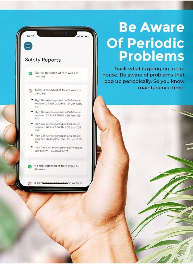 Generic - Smart Gas detector, gas sensor, smart home , Subol detector , kitchen gas detector , temperature sensor humidity sensor , gas detector , gas leak detector , Propane and Natural Gas , Gas Leak Alarm - Image 1