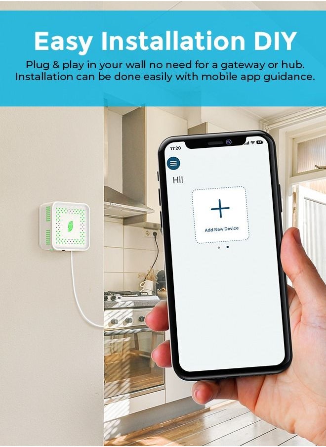 Generic - Smart Gas detector, gas sensor, smart home , Subol detector , kitchen gas detector , temperature sensor humidity sensor , gas detector , gas leak detector , Propane and Natural Gas , Gas Leak Alarm - Image 1