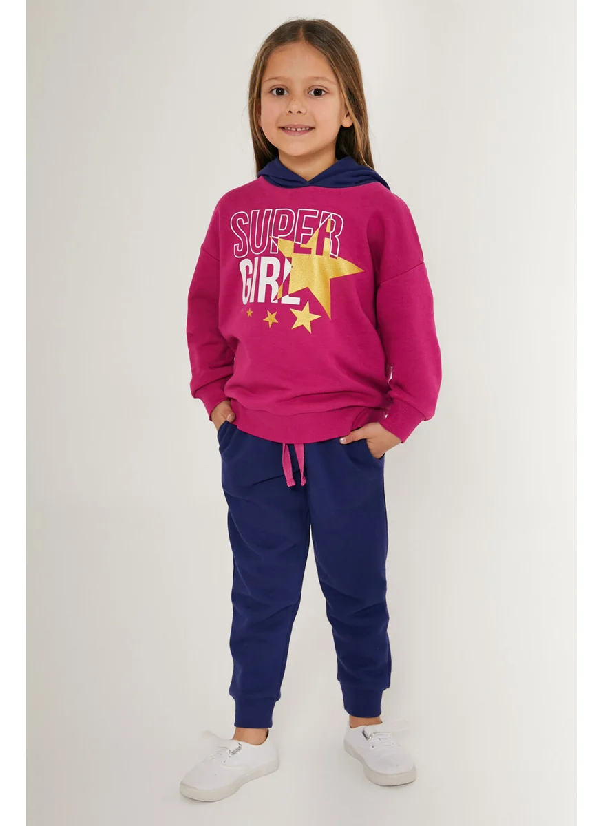 RolyPoly Super Girl Dark Pink Girls' Tracksuit Set