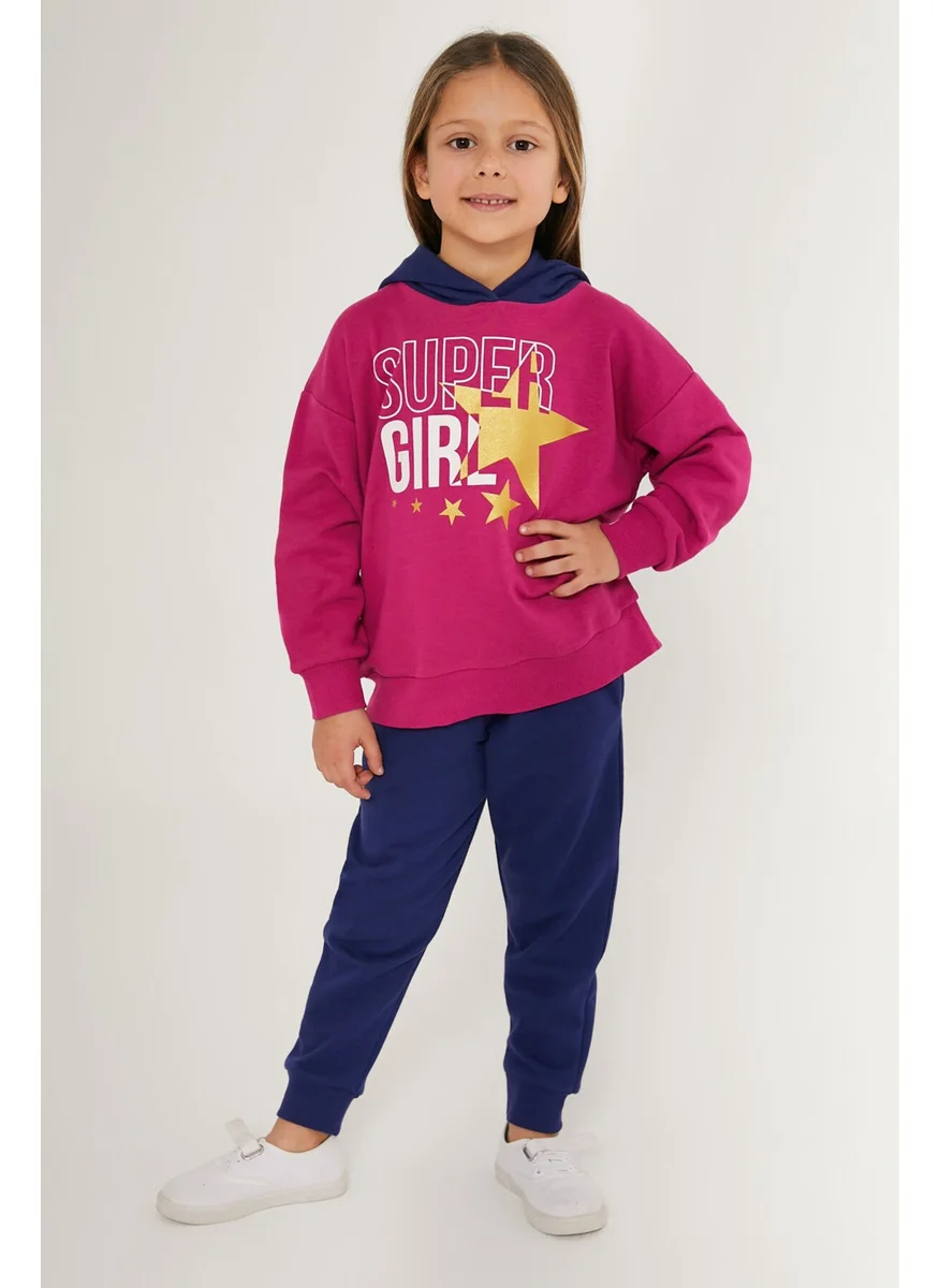 RolyPoly Super Girl Dark Pink Girls' Tracksuit Set