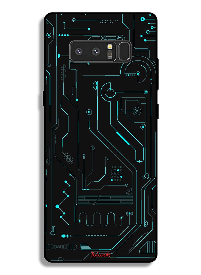 Tolwak Samsung Galaxy Note 8 Protective Case Cover Digital Art Circuits Minimalism Multiple Display
