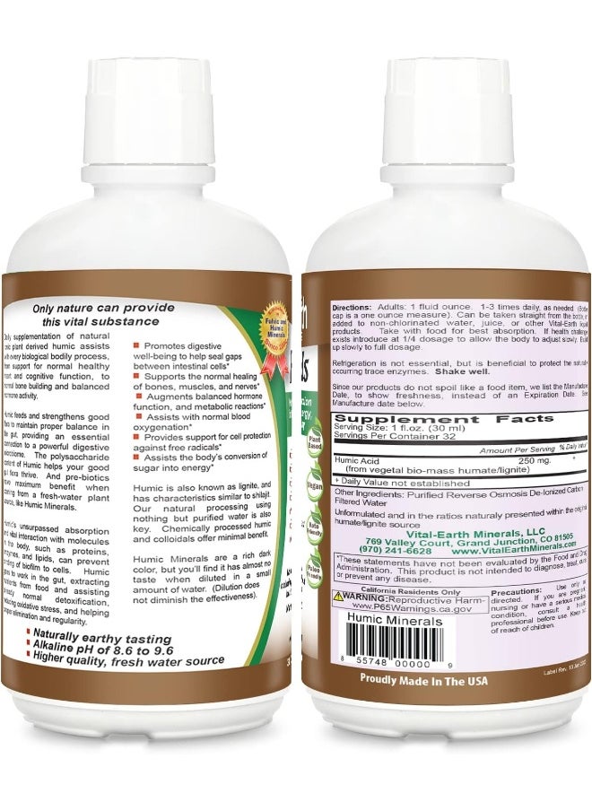 Vital Earth Minerals Vital Earth Humic Minerals - 70+ Trace Minerals with Naturally Occurring Fulvic Acid, Alkalizing Liquid Mineral Supplement for Ionic Detox, Digestive Support, Energy & Balance, 32 Fl Oz  - Image 2