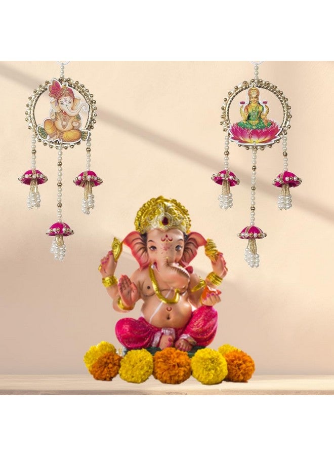 Kaameri Bazaar Lakshmi Ganesh Door Hanging with Jhumki Set - Image 3