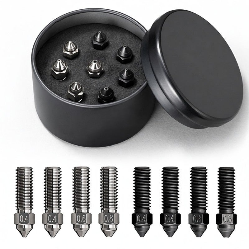 Creality 3D Copper Alloy 3D Printer Nozzle 8-Pack High Thermal Conductivity High Flow Nozzle For 3D Printer - Nickel Plated Hardened Steel Nozzle Set for High Speed High Temperature Printing - Image 1