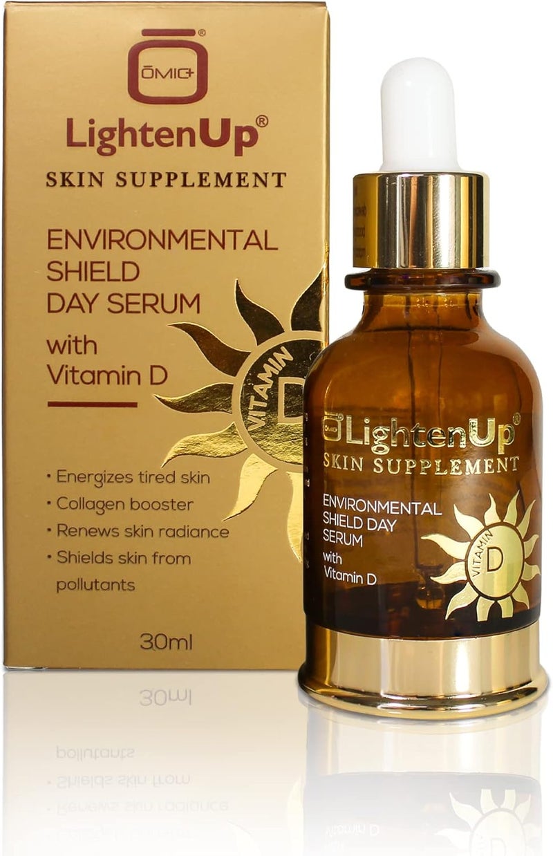 Lightenup Environmental Shield Day Serum 1fl oz 20 Vitamin C Vitamin D with Blue Light Blocking Protection from screens Formulated to Protect and Rejuvenating Skins Surface