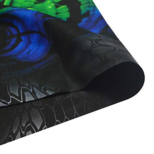 Obacle Skull Face Mask Half for Dust Wind UV Sun Protection Seamless 3D Tube Mask Bandana for Men Women Thin Skeleton Mask Motorcycle Riding Biker Fishing Cycling Sports Festival (Green Blue Skull) - Image 5