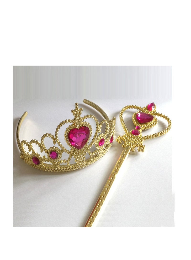 Loquat 2Pcs Princess Elsa Cinderella Rapunzel Dress up Accessories Set Gold