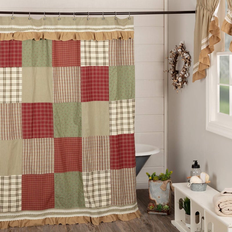 VHC Brands, Prairie Winds, Farmhouse, Bath Decor, Shower Curtain, 72x72, Green - Image 2