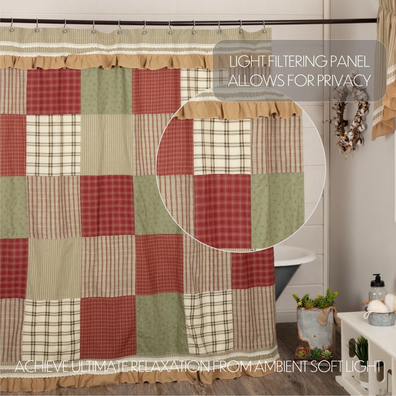 VHC Brands, Prairie Winds, Farmhouse, Bath Decor, Shower Curtain, 72x72, Green - Image 5