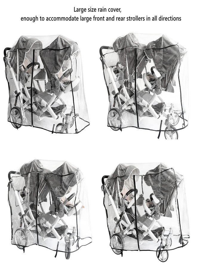 Ezkindheit Double Stroller Rain Cover,Rain Cover for Double Tandem Stroller,Big Size Universal Rain and Wind Cover - Image 4