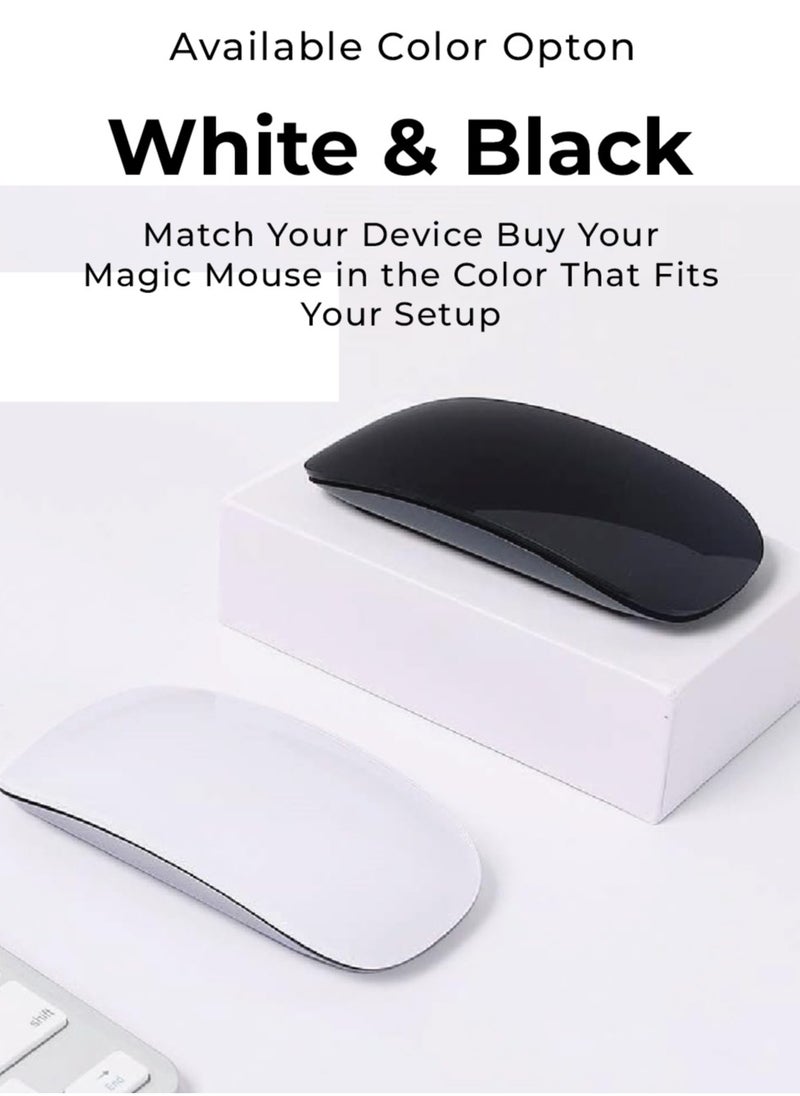 glassology - Magic Rechargeable Wireless Touch Scroll Optical Mouse Strong Bluetooth 5.1 Connection 1200 DPI Precision Sensor Ambidextrous Design for iPad iMac Desktop & Laptop in Elegant - Image 1