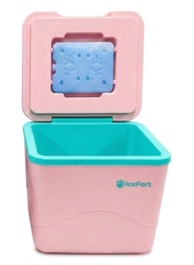Zinnia FLX Pink Turquoise Cooler Box 12L with 1 Liquid Ice Pack - Image 2