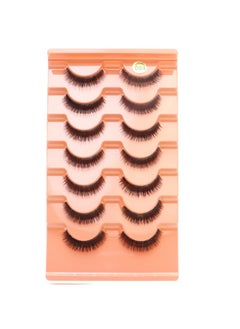 DAODER 10MM Mink Lashes Thick Short False Eyelashes Natural Look Wispy Clear Band Eyelashes Strip by DAODER, Thin Band, Soft, D Curl Lash Extension Look 7Pairs (004 Thick Short)  - Image 1